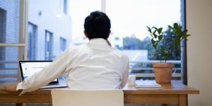 a business man working at office